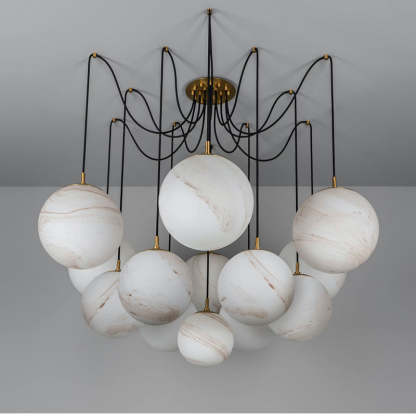 Modern Alabaster Ball Chandelier-Fullstarlighting