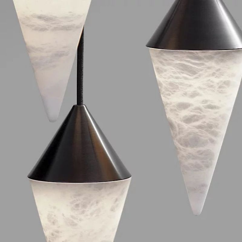 Modern Alabaster Cone Cluster Chandelier-Fullstarlighting
