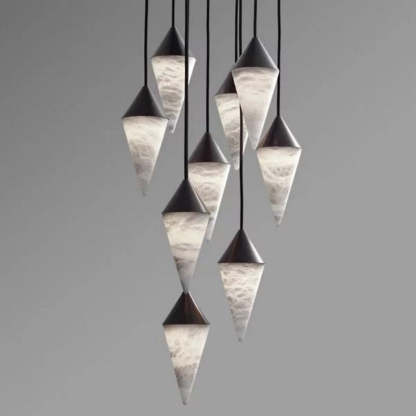Modern Alabaster Cone Cluster Chandelier-Fullstarlighting