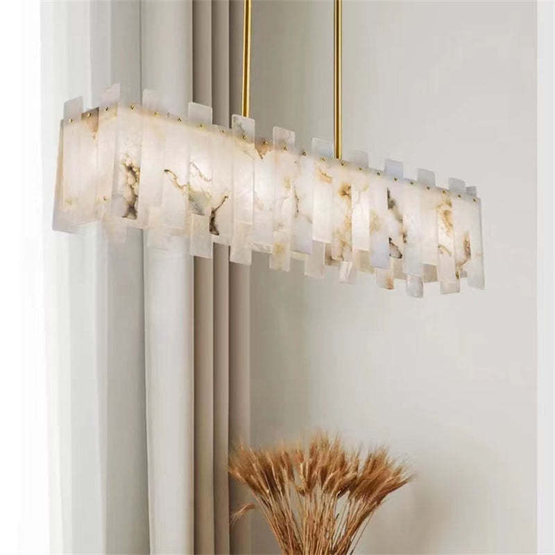 Modern Alabaster Linear Chandelier-Fullstarlighting