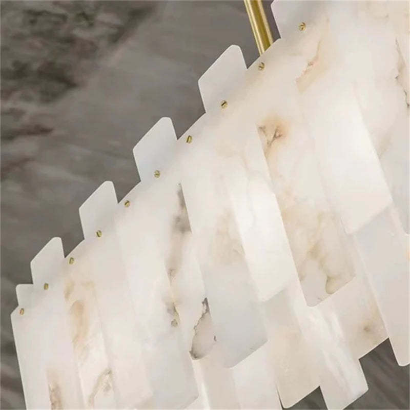 Modern Alabaster Linear Chandelier-Fullstarlighting