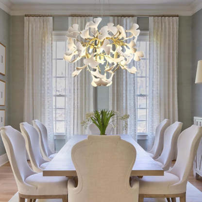 Modern Ceramic Ginkgo Leaf Branches Chandelier-Fullstarlighting