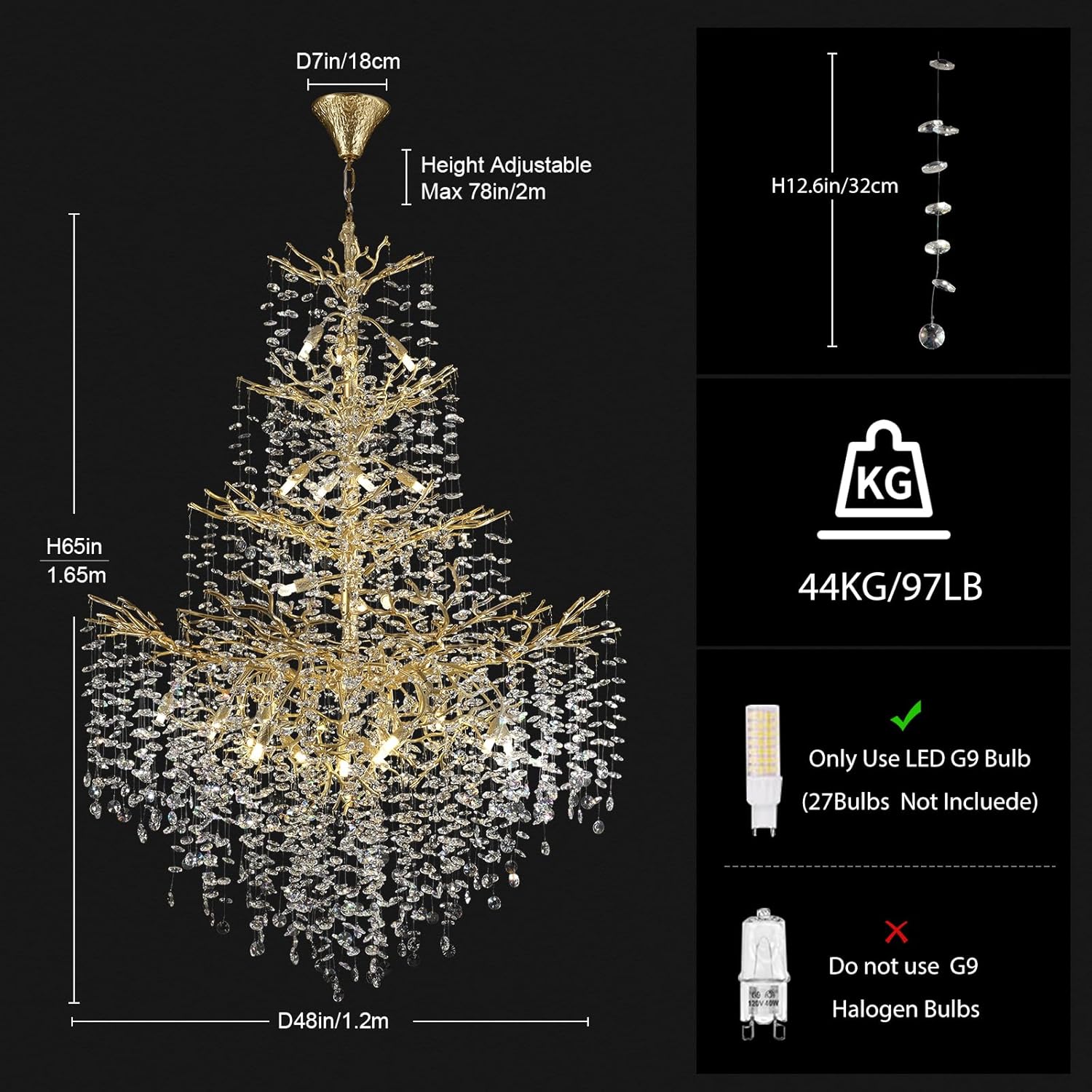 Modern Crystal Chandelier For Dining Room-Fullstarlighting