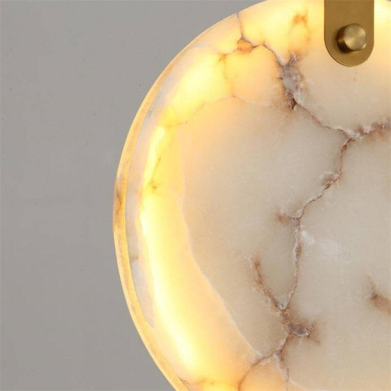 Modern Discs Alabaster Long Staircase Chandelier-Fullstarlighting