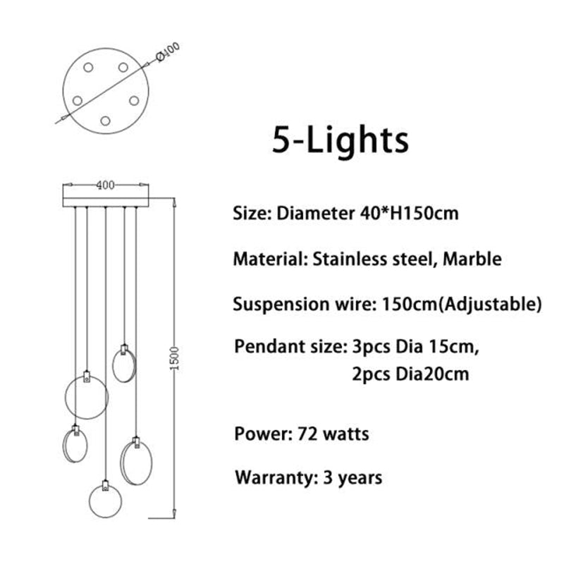 Modern Discs Alabaster Long Staircase Chandelier-Fullstarlighting