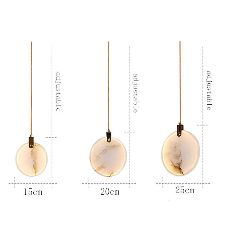 Modern Discs Alabaster Long Staircase Chandelier-Fullstarlighting