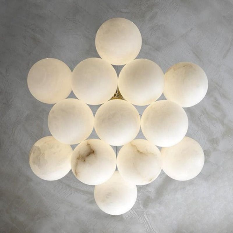 Modern Pearl Alabaster Ball Pendant Light-Fullstarlighting