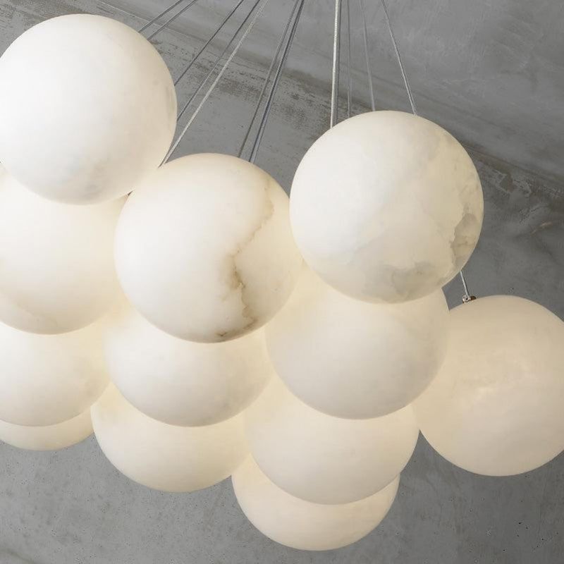 Modern Pearl Alabaster Ball Pendant Light-Fullstarlighting