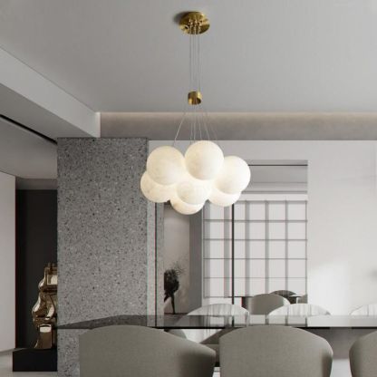Modern Pearl Alabaster Ball Pendant Light-Fullstarlighting