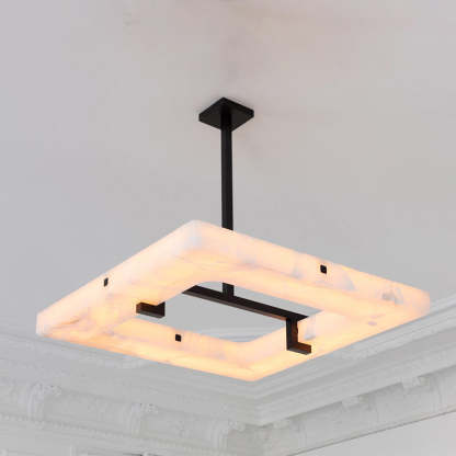 Modern Square Alabaster Chandelier