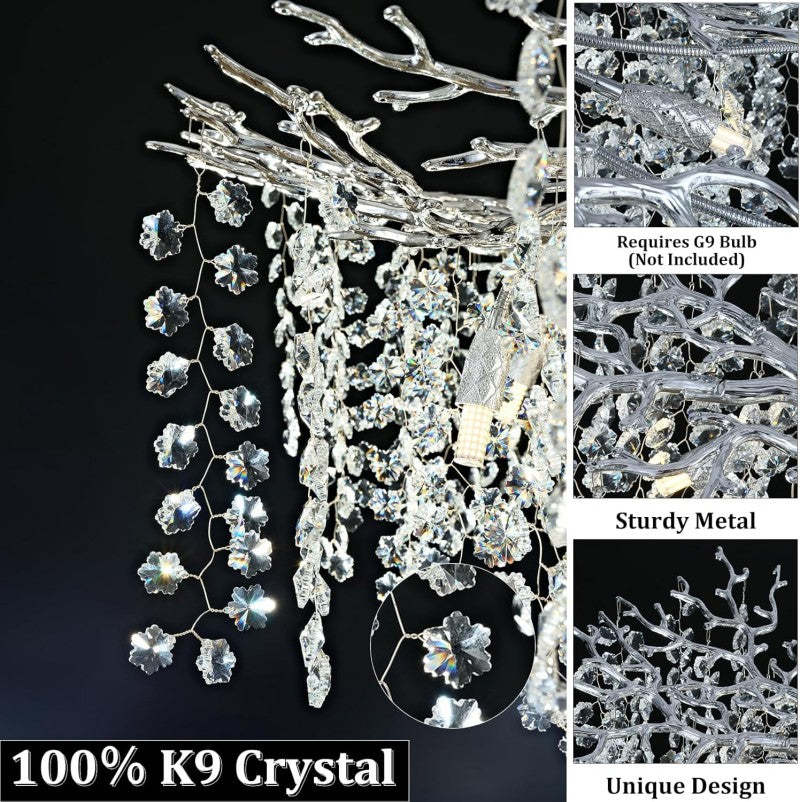 Modern Tree Branch Crystal Chandelier 55"L 30"D 40"D-Fullstarlighting