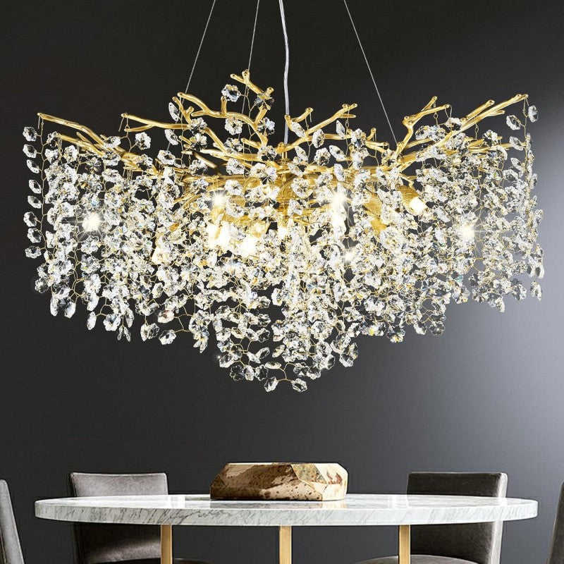 Modern Tree Branch Crystal Chandelier 55"L 30"D 40"D-Fullstarlighting