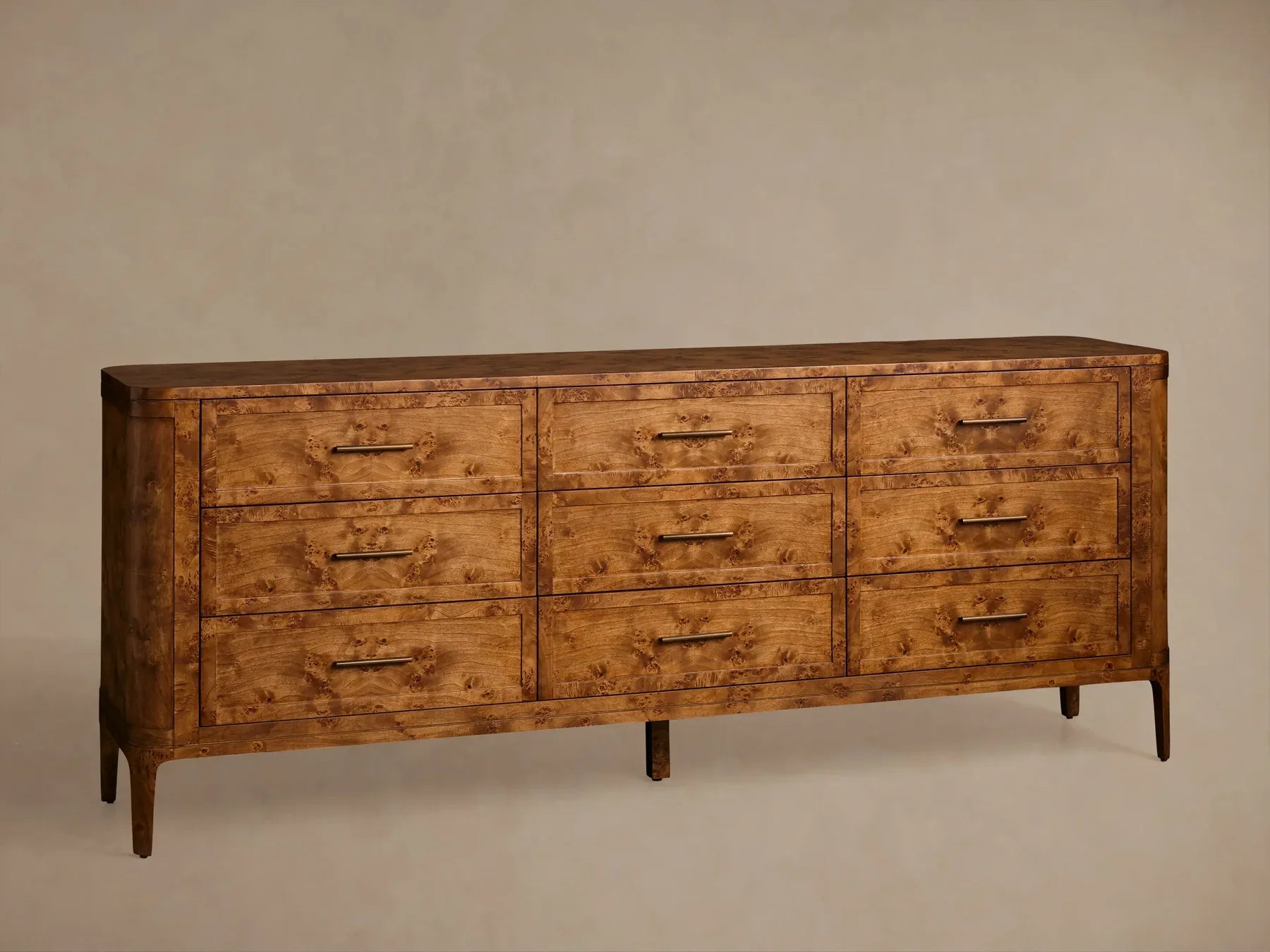 Mogadore Burl Wood Nine Drawer Dresser-Fullstarlighting