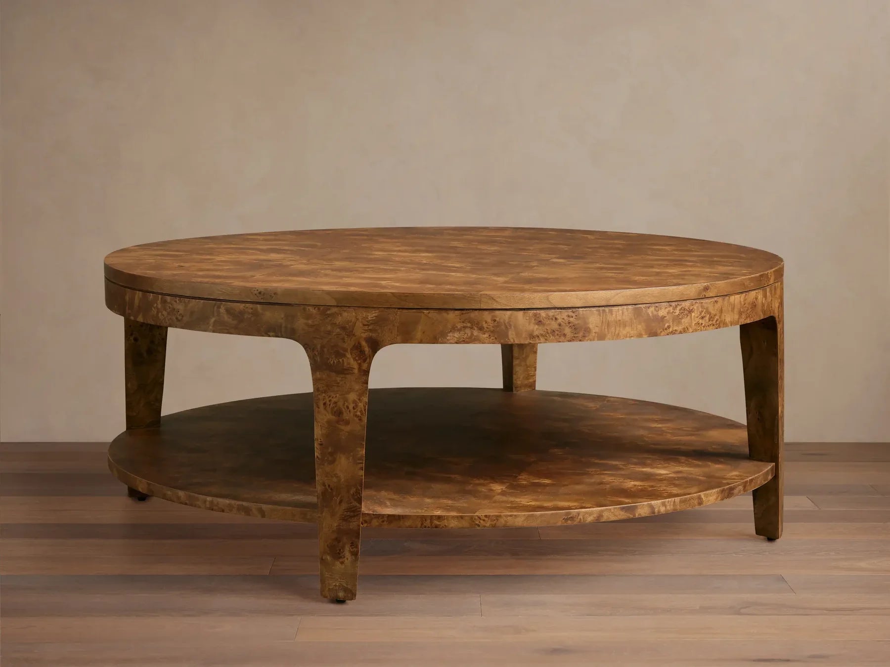 Mogadore Mappa Burl Round Coffee Table