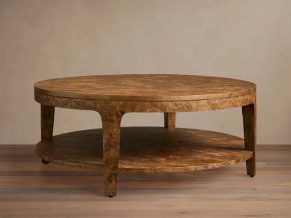 Mogadore Mappa Burl Round Coffee Table-Fullstarlighting