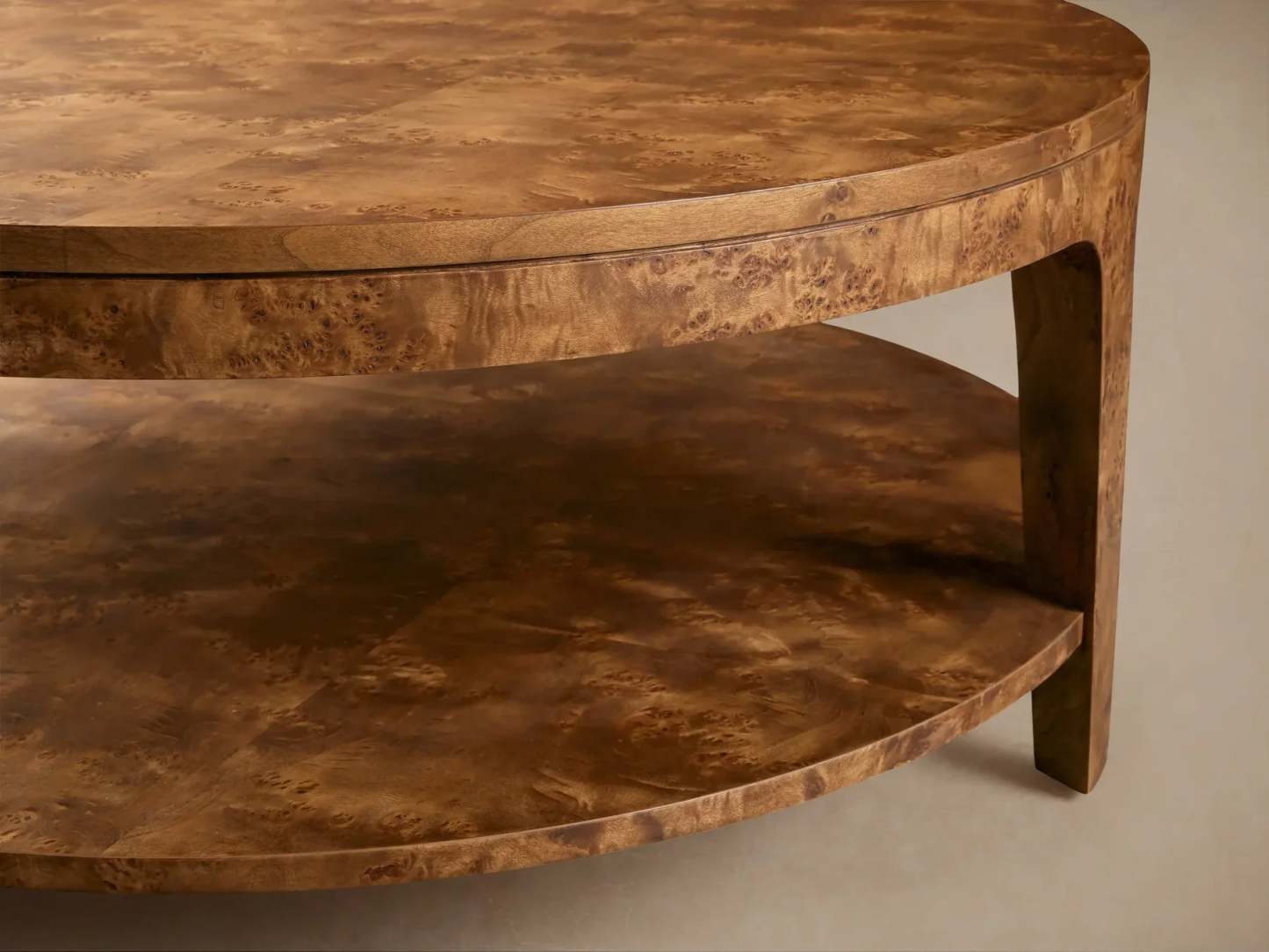 Mogadore Mappa Burl Round Coffee Table