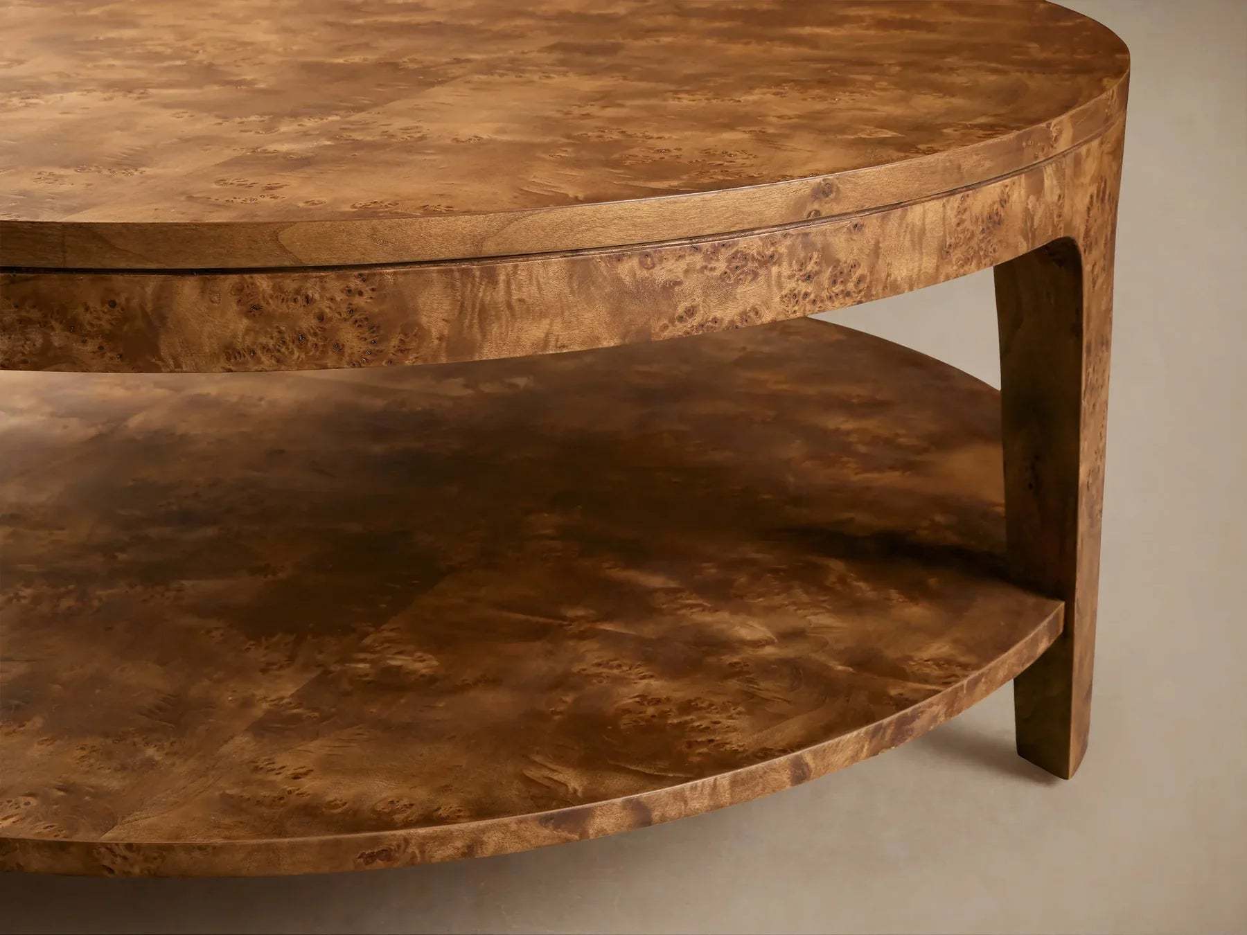 Mogadore Mappa Burl Round Coffee Table