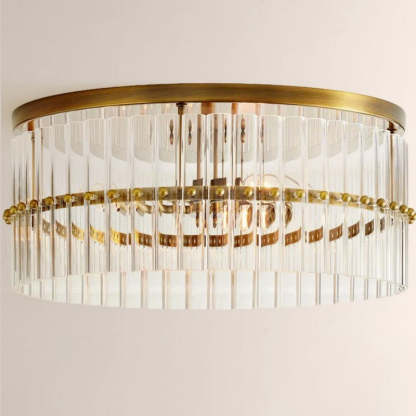 Monica Crystal Round Flush Mount