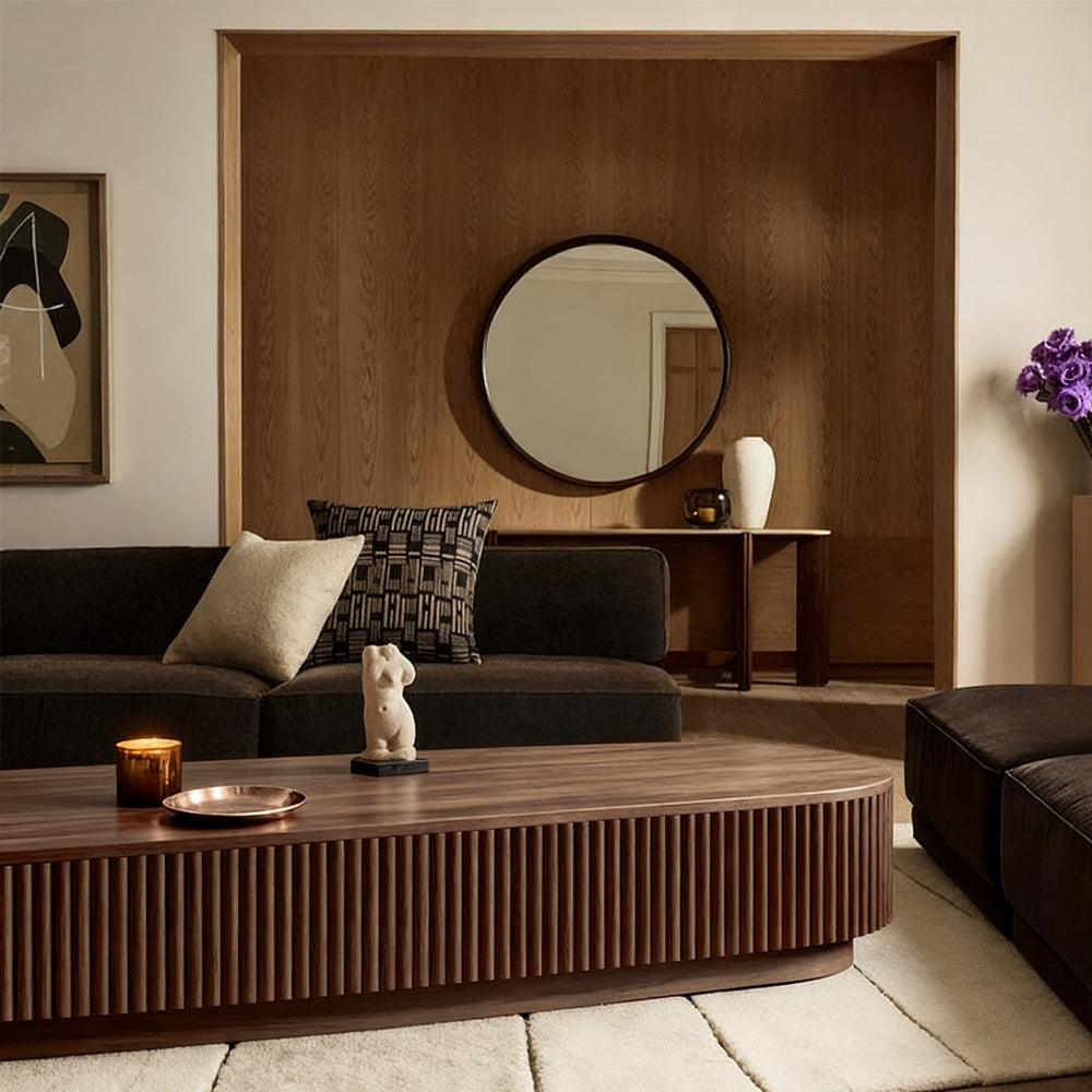 Mulholland Oak Wood Coffee Table-Fullstarlighting