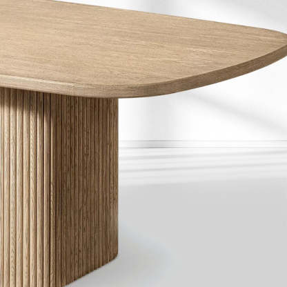Mulholland Pedestal Rectangular Wood Dining Table-Fullstarlighting