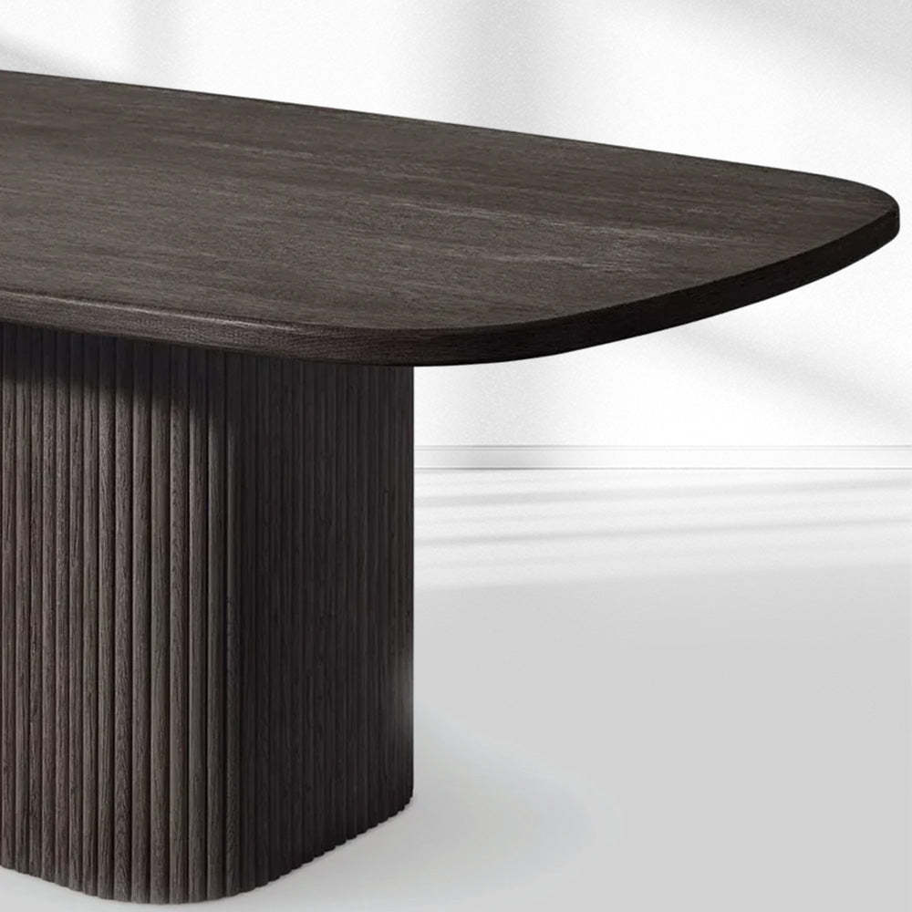Mulholland Pedestal Rectangular Wood Dining Table
