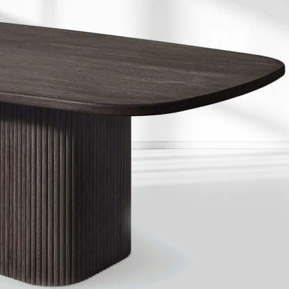 Mulholland Pedestal Rectangular Wood Dining Table-Fullstarlighting