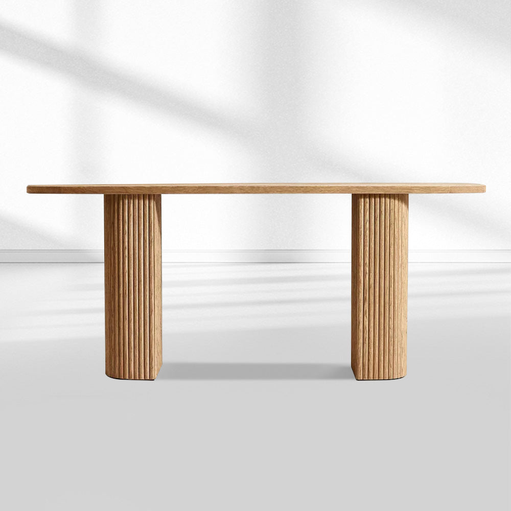 Holland Reeded Double-Pedestal Console Table