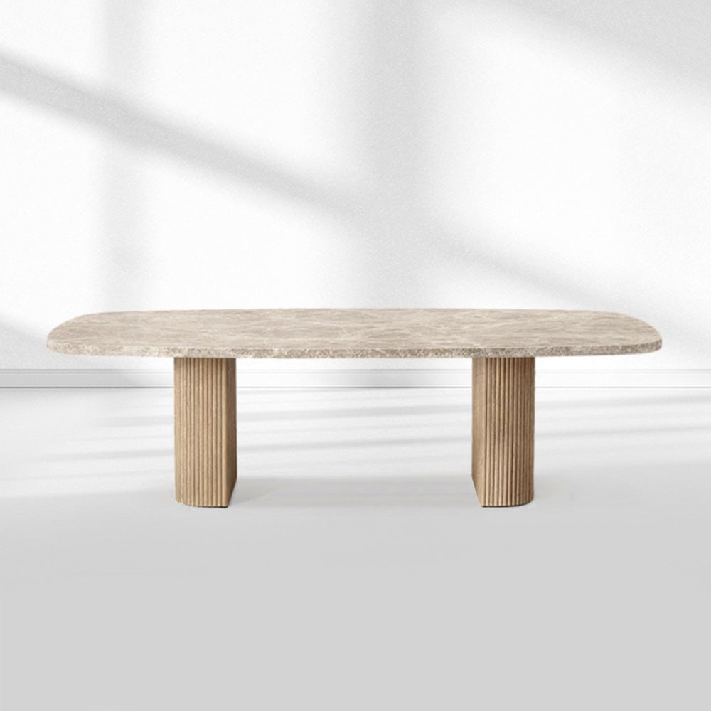 Mulholland Stone Rectangular Dining Table-Fullstarlighting