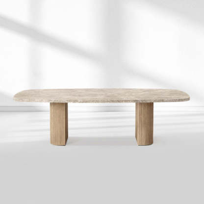 Mulholland Stone Rectangular Dining Table-Fullstarlighting