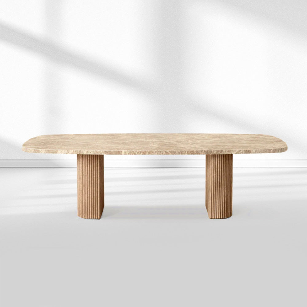 Mulholland Stone Rectangular Dining Table-Fullstarlighting
