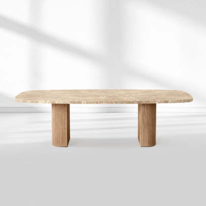 Mulholland Stone Rectangular Dining Table-Fullstarlighting