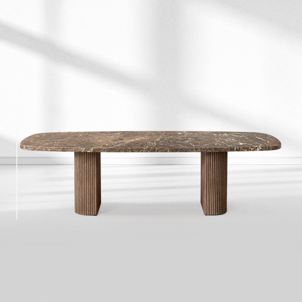 Mulholland Stone Rectangular Dining Table-Fullstarlighting