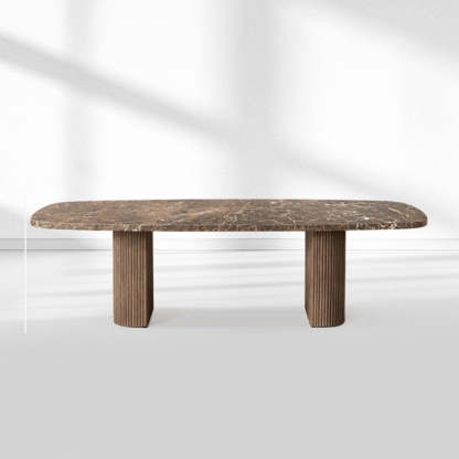 Mulholland Stone Rectangular Dining Table-Fullstarlighting