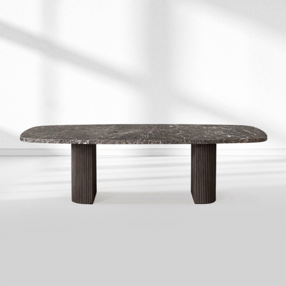 Mulholland Stone Rectangular Dining Table-Fullstarlighting