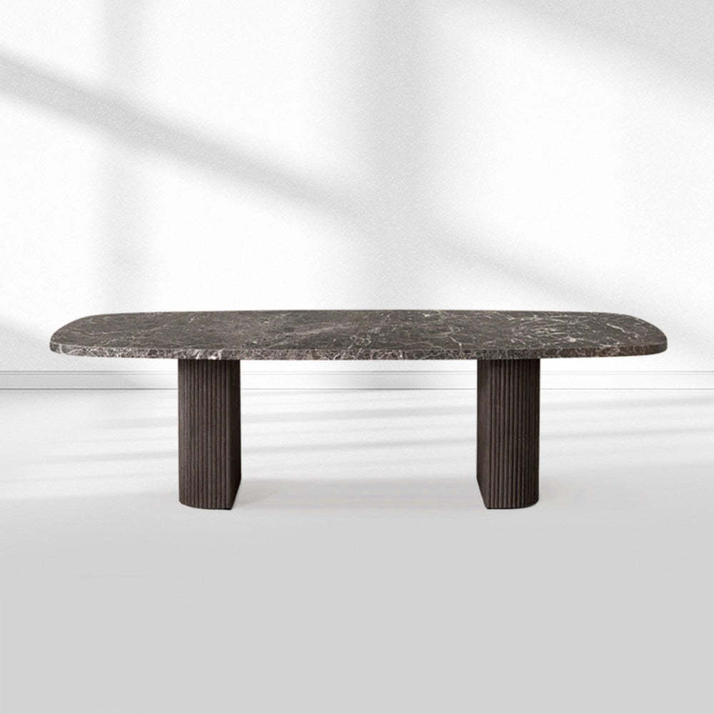 Mulholland Stone Rectangular Dining Table-Fullstarlighting