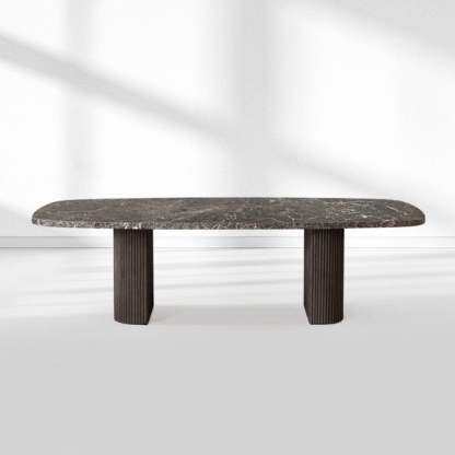 Mulholland Stone Rectangular Dining Table-Fullstarlighting