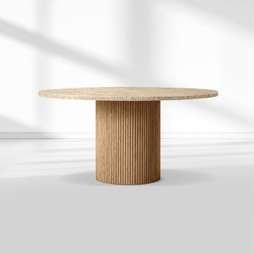 Mulholland Stone Round Dining Table-Fullstarlighting