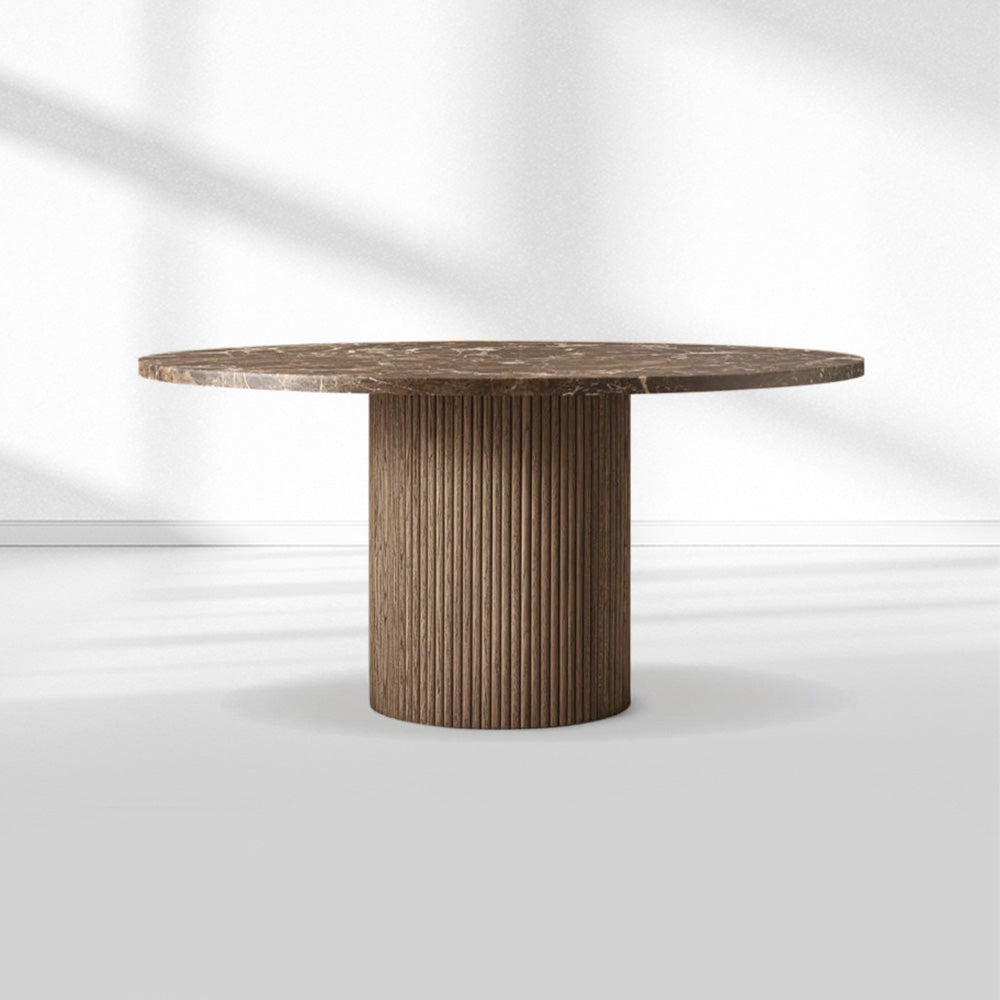 Mulholland Stone Round Dining Table-Fullstarlighting