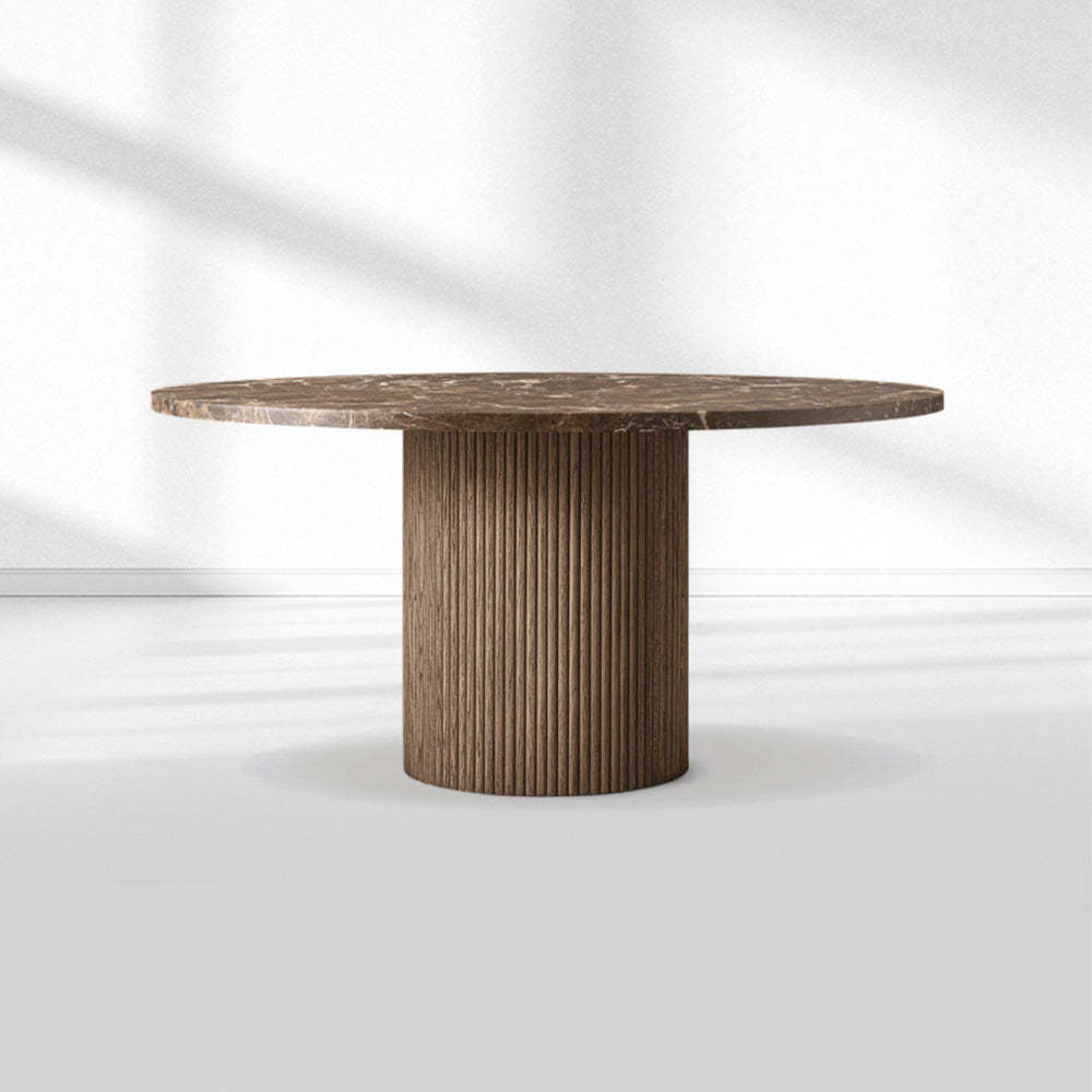 Mulholland Stone Round Dining Table-Fullstarlighting