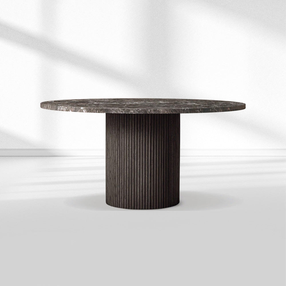 Mulholland Stone Round Dining Table-Fullstarlighting