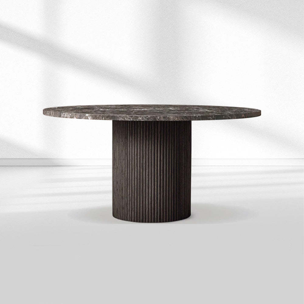 Mulholland Stone Round Dining Table-Fullstarlighting