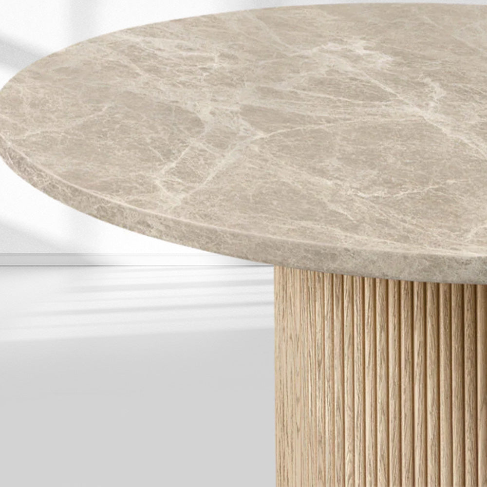 Mulholland Stone Round Dining Table-Fullstarlighting