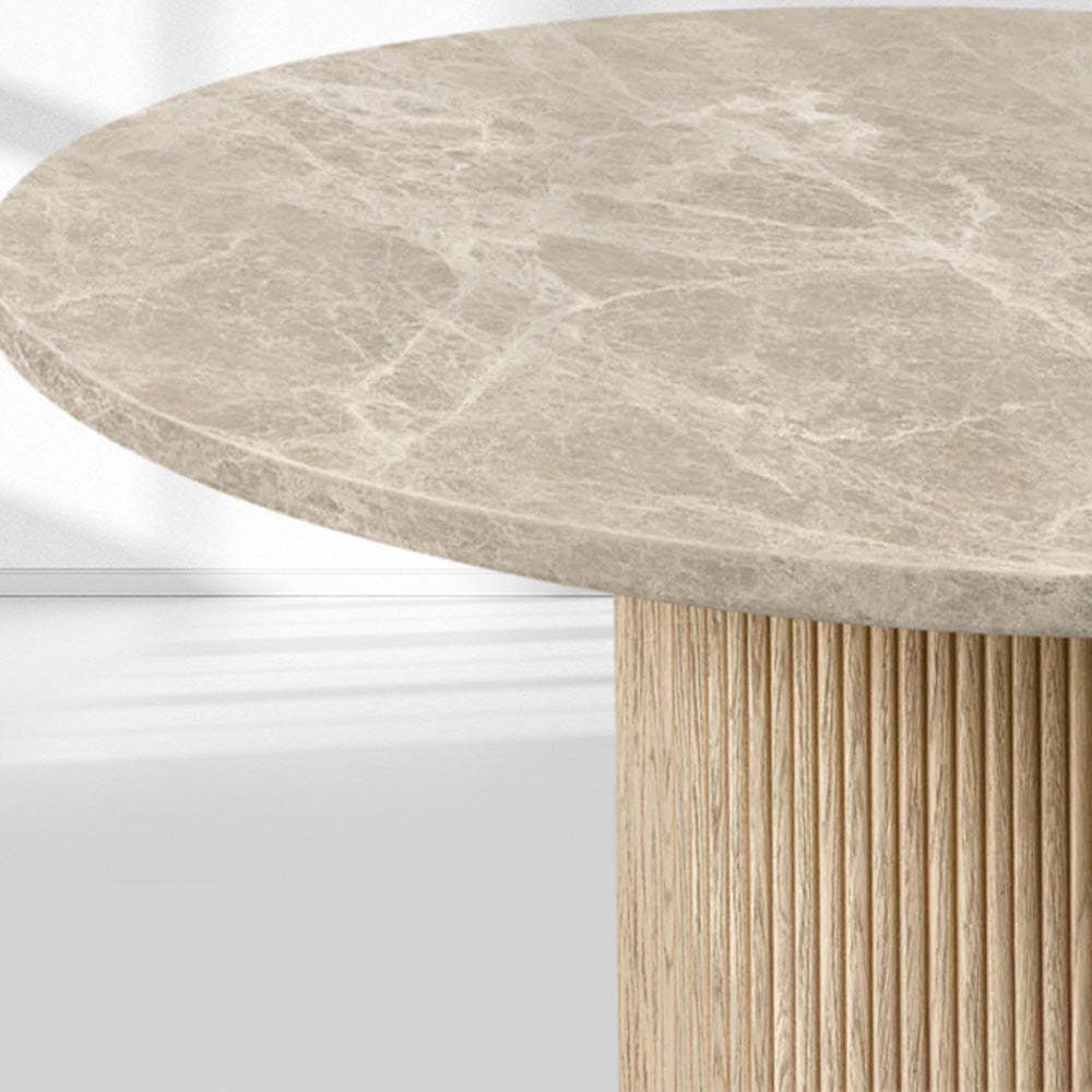 Mulholland Stone Round Dining Table-Fullstarlighting