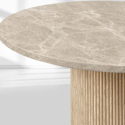 Mulholland Stone Round Dining Table-Fullstarlighting