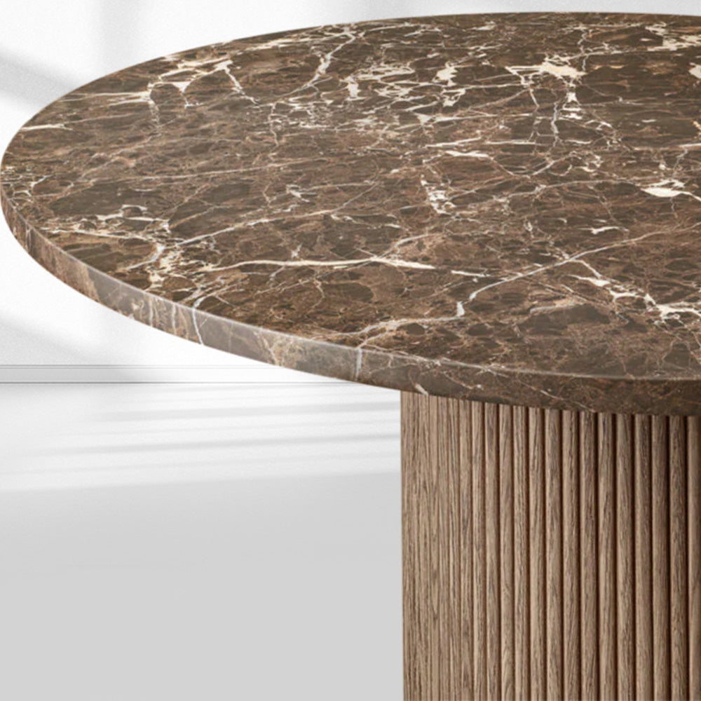 Mulholland Stone Round Dining Table-Fullstarlighting