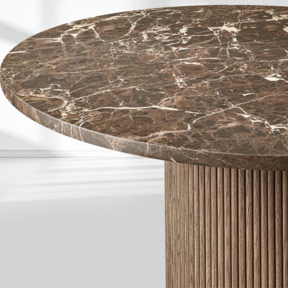 Mulholland Stone Round Dining Table-Fullstarlighting