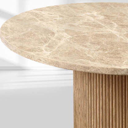 Mulholland Stone Round Dining Table-Fullstarlighting