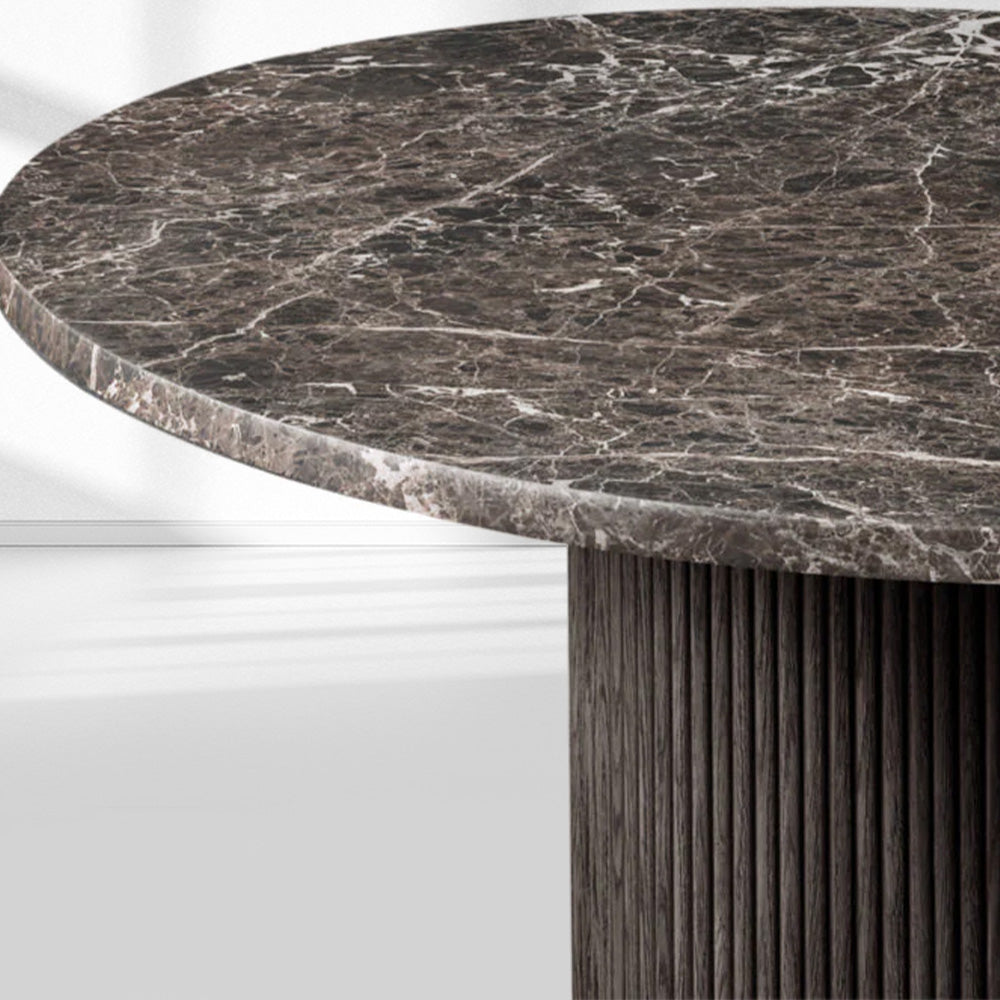 Mulholland Stone Round Dining Table-Fullstarlighting
