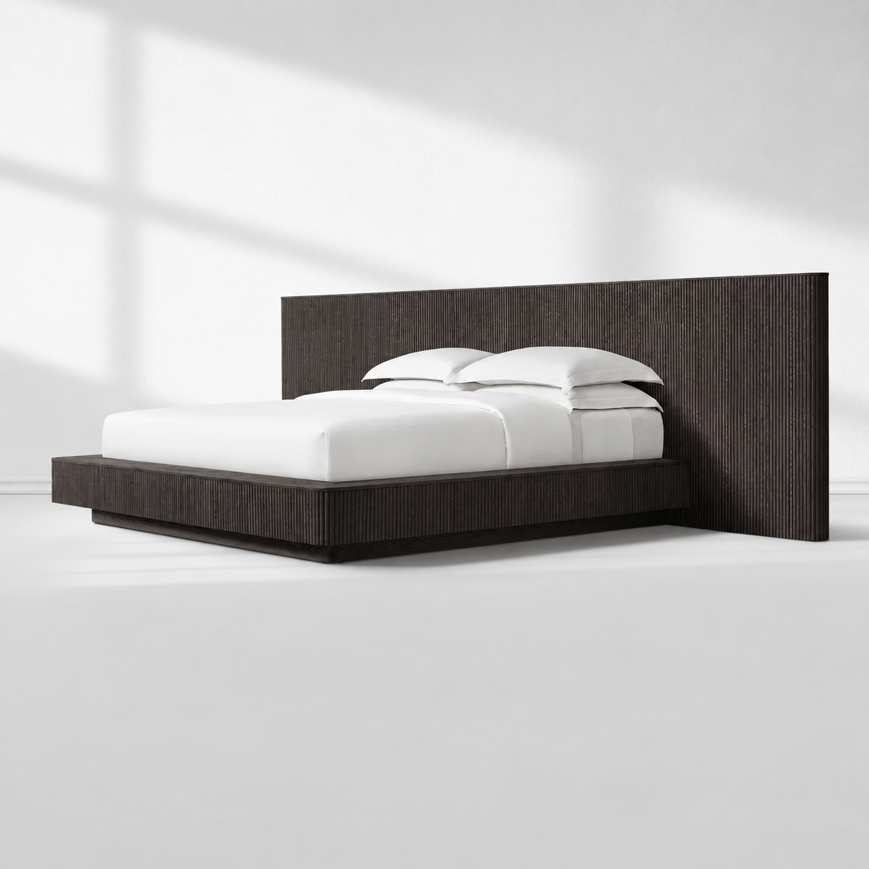 Mulholland Wide Extended Fabric Panel Bed-Fullstarlighting