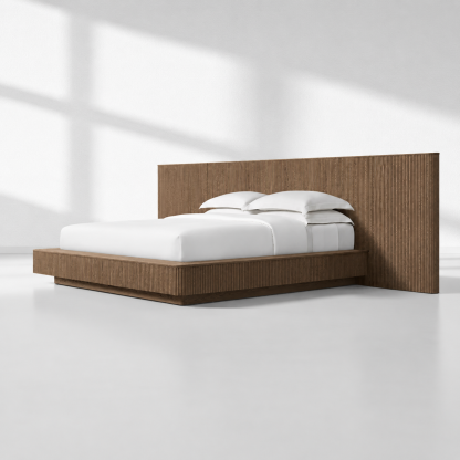 Mulholland Wide Extended Fabric Panel Bed-Fullstarlighting